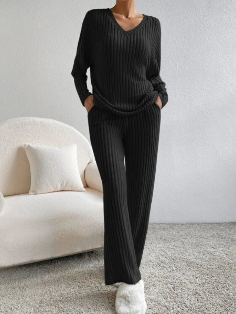 Conjunto Mujer Suéter y Pantalón Punto Elegante