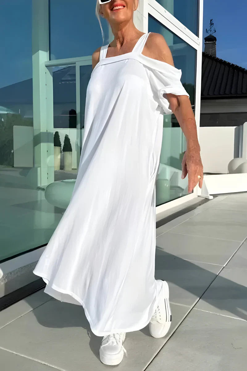 Vestido largo mujer verano hombros descubiertos