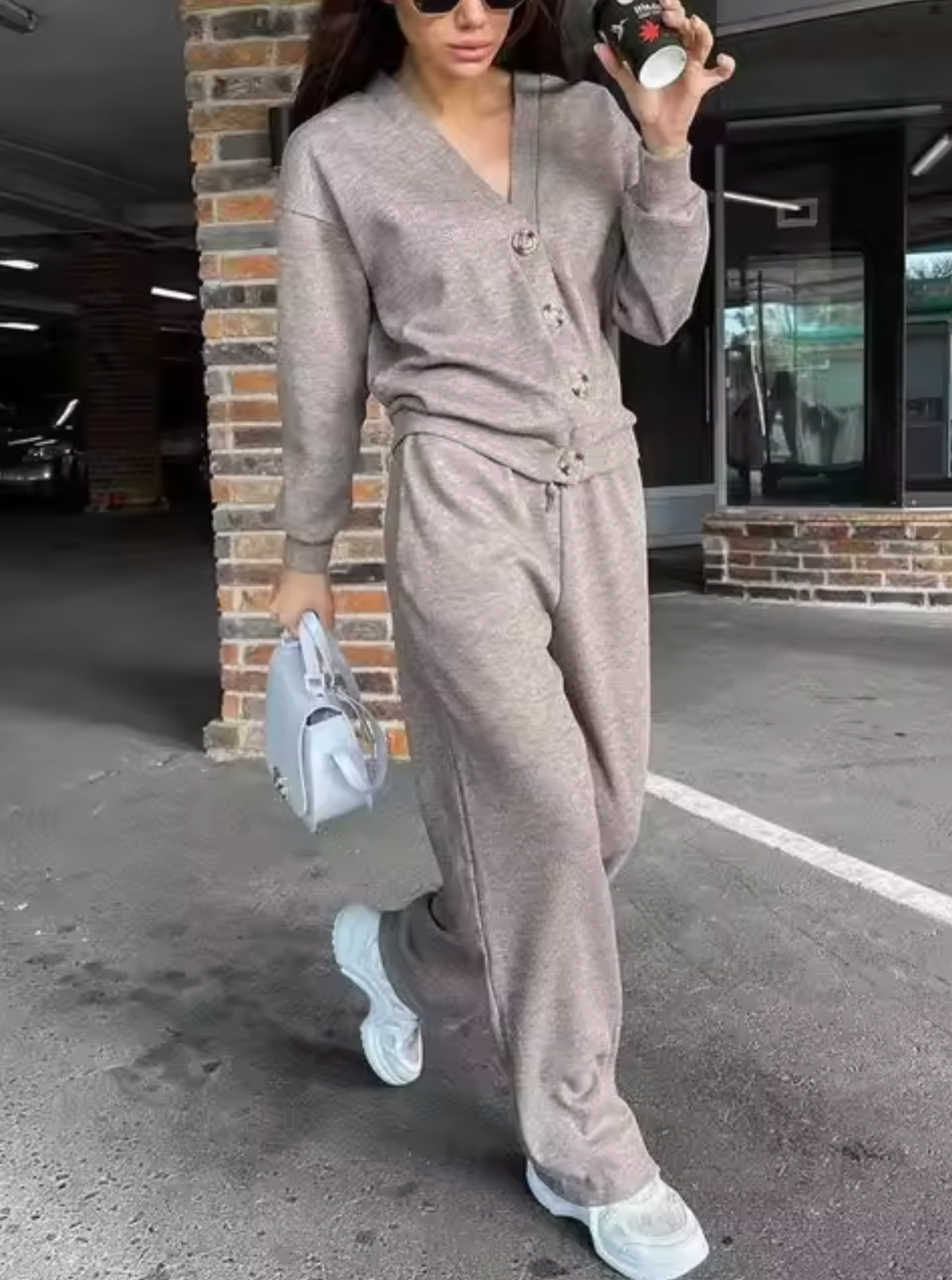 Conjunto Mujer Chaleco y Pantalón Algodón Cintura Elástica
