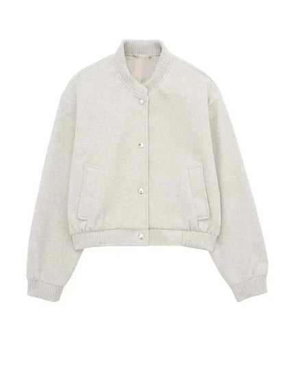 Chaqueta bomber Mujer Corta Estilo Casual