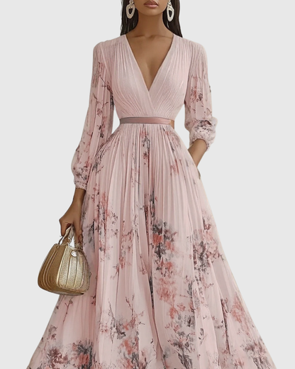 Vestido maxi mujer plisado estilo elegante