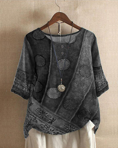 Blusa mujer de tejido ligero estampado bohemio estilo retro