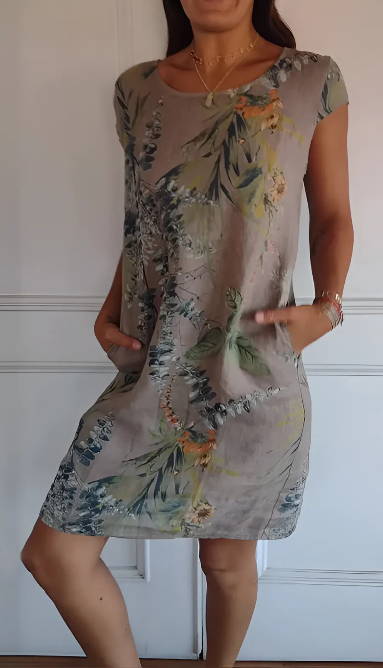 Vestido Mujer Comodo Corte Recto Escote Redondo