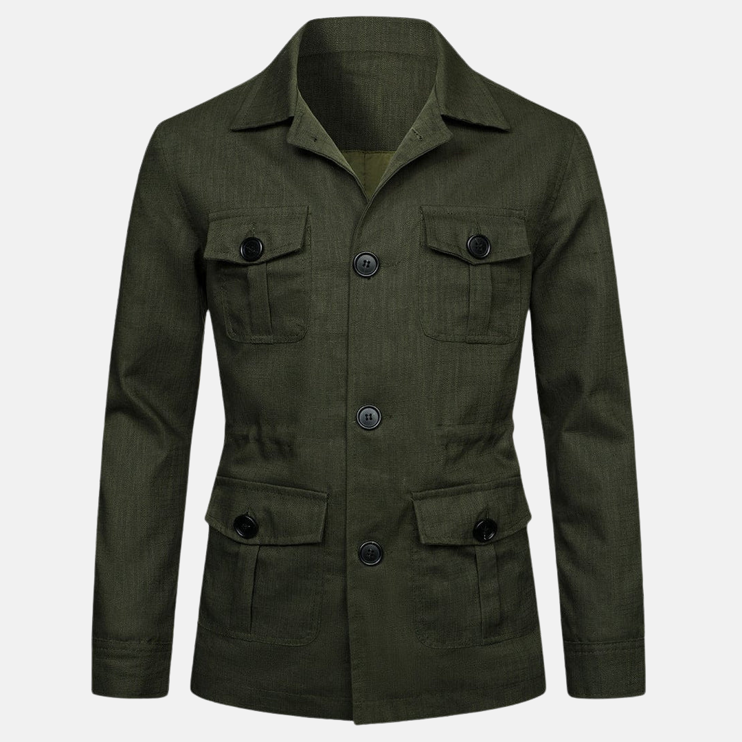 Chaqueta clásica hombre con botones y múltiples bolsillos