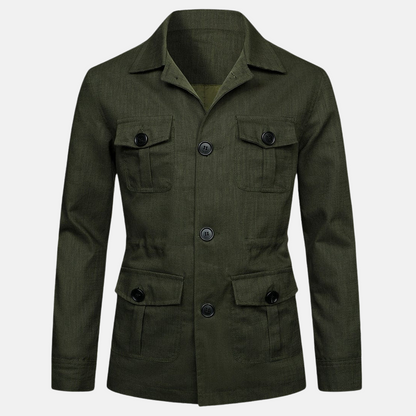 Chaqueta clásica hombre con botones y múltiples bolsillos