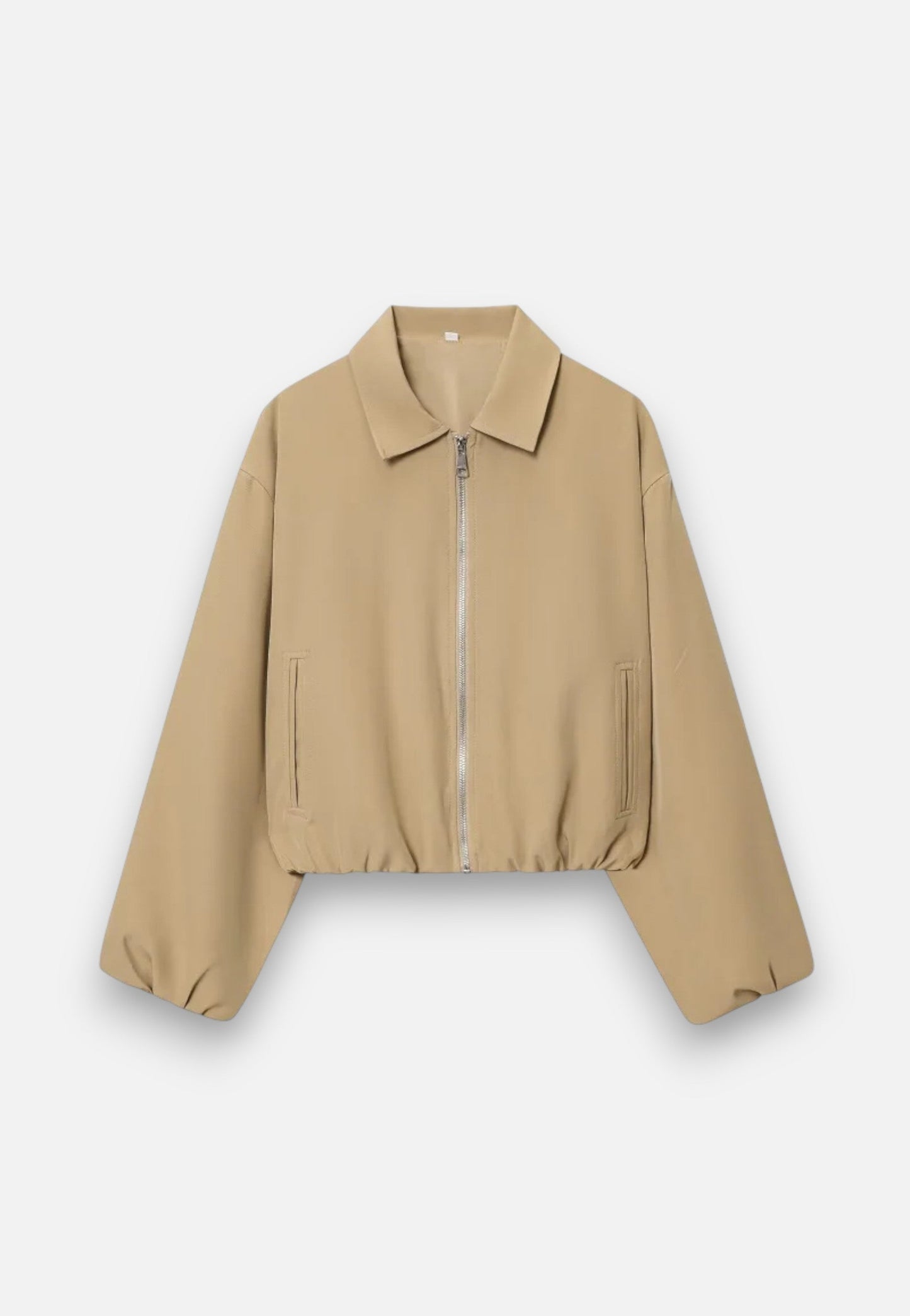 Chaqueta Bomber Mujer Corta Cremallera Cuello Solapa
