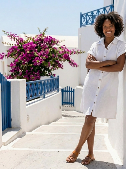 Vestido Mujer Midi con Bolsillos Tela Fresca Ajuste Elegante