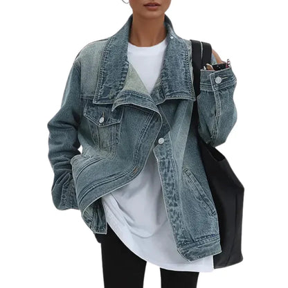 Chaqueta Mujer Asimétrica Urbana Botones