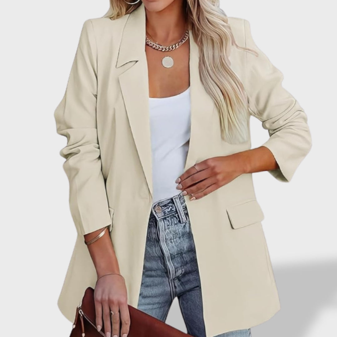 Blazer Mujer con Solapa y Abertura Frontal Elegante