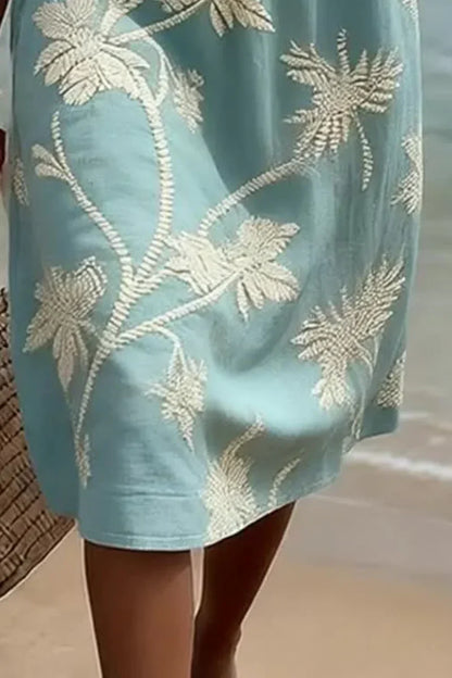 Vestido midi mujer de tela floral elegante