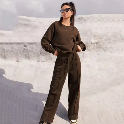 Conjunto Mujer Casual Suéter y Pantalón Punto Ajustado