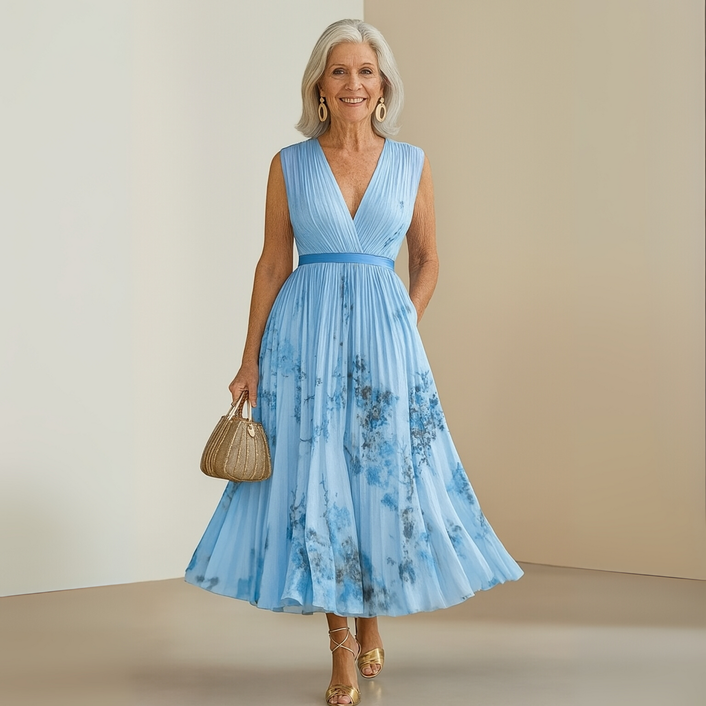 Vestido maxi mujer de verano sin mangas estampado floral