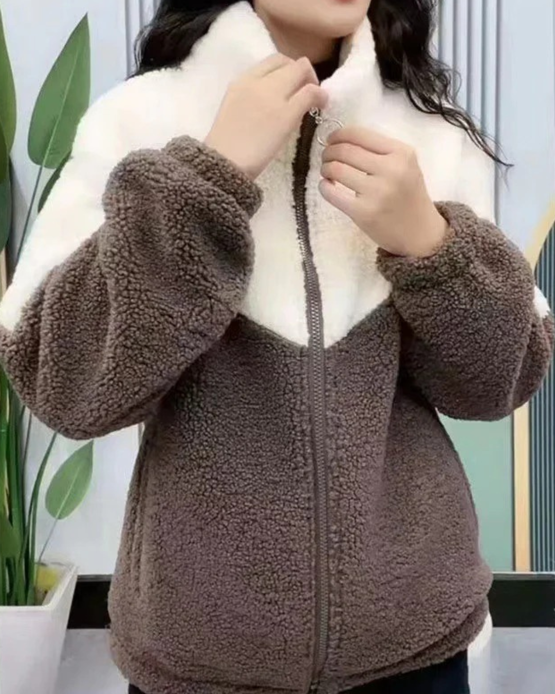 Chaqueta polar mujer de invierno cálida y cómoda