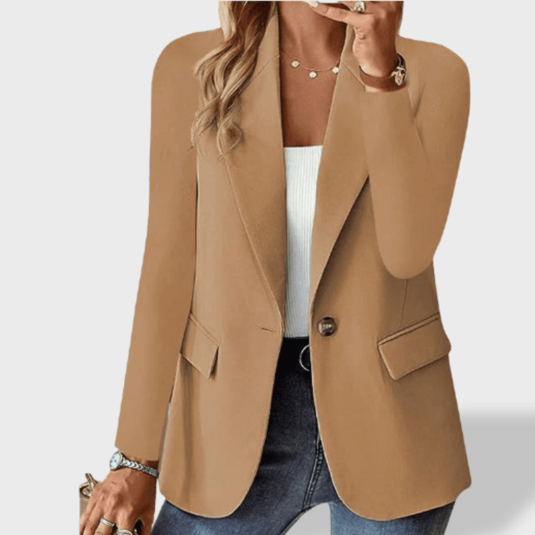 Blazer Mujer de Un Solo Botón Corte Clásico