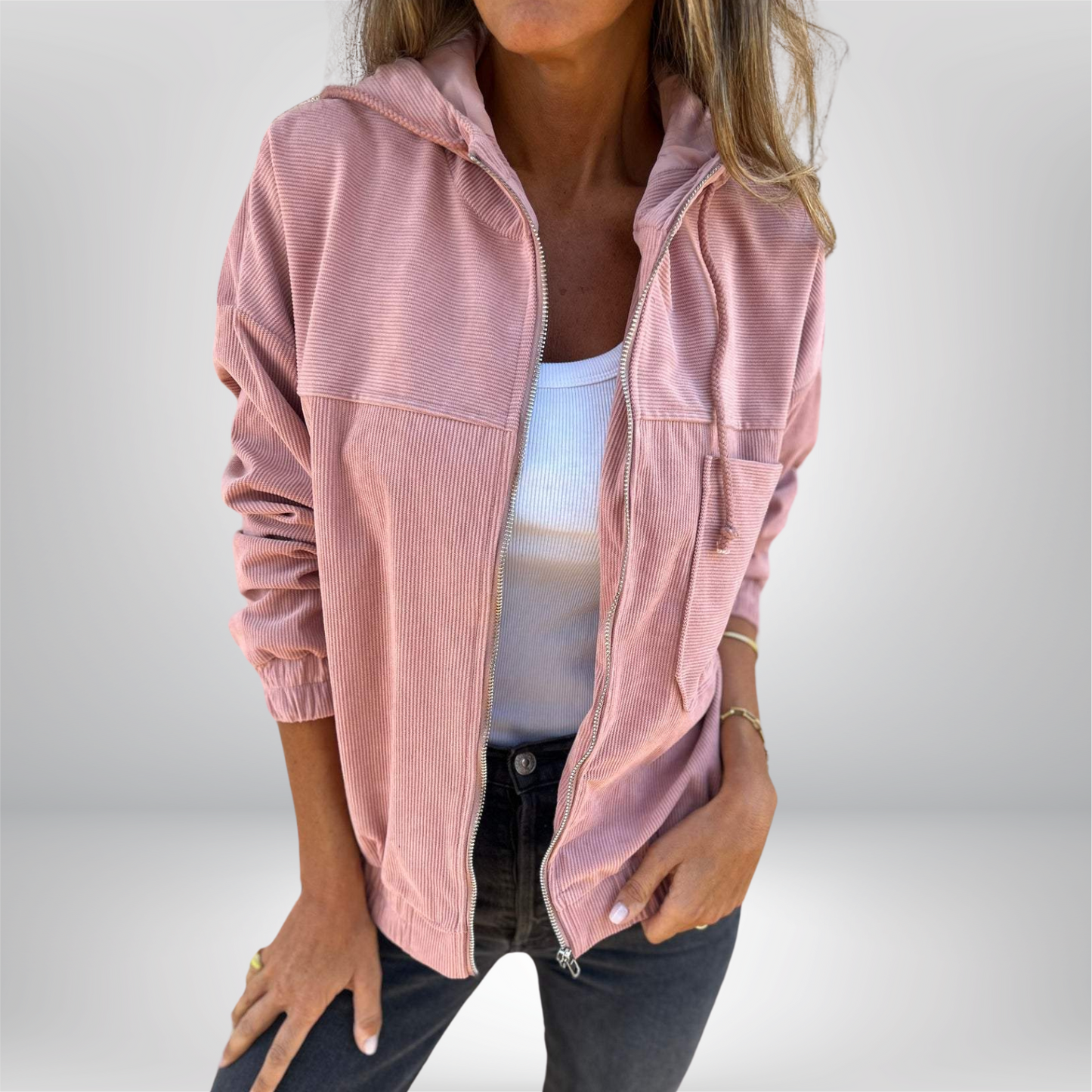 Chaqueta casual mujer corte regular