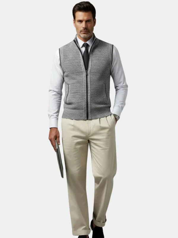 Chaleco Hombre con Cremallera Completa Ajuste Elegante