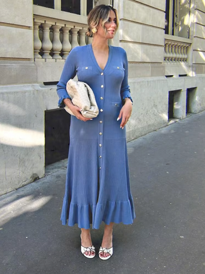 Vestido Mujer de Plumeti con Volantes Ajuste Suelto