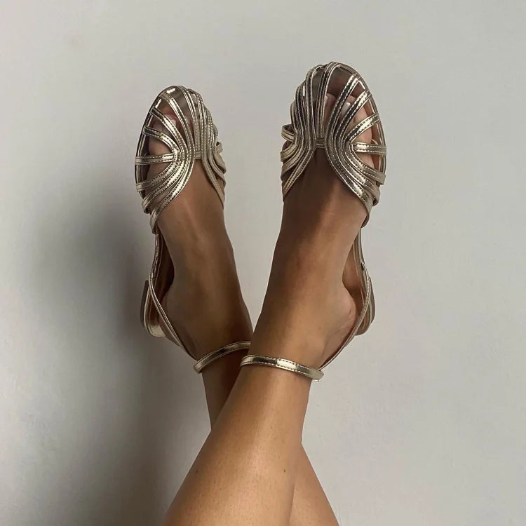 Sandalia Plana Mujer Trenzada