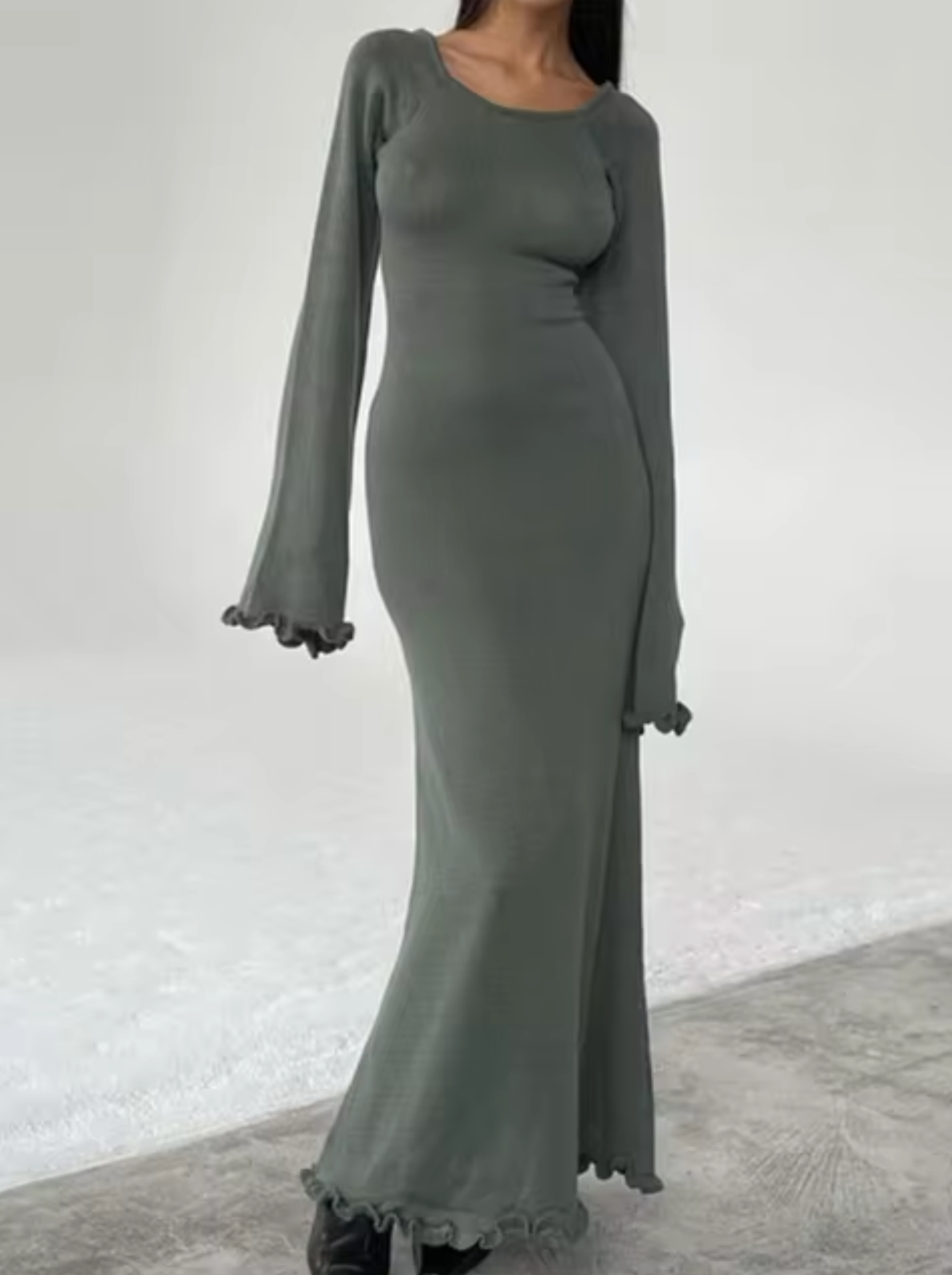 Vestido Mujer de Algodón con Volantes y Manga Corta