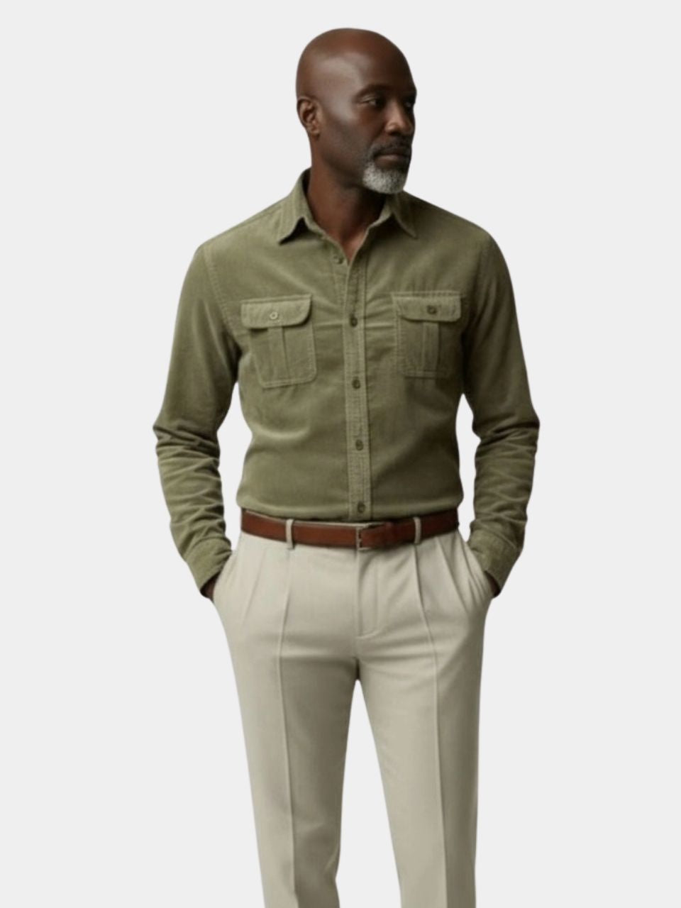 Camisa Hombre de Pana Casual Ajuste Clasico