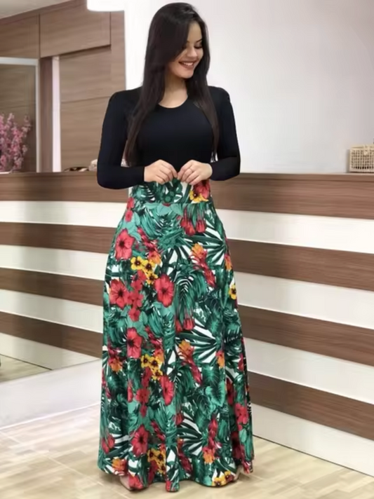 Vestido Mujer Manga Larga Estampado Floral Ajuste Regular - Mavetta
