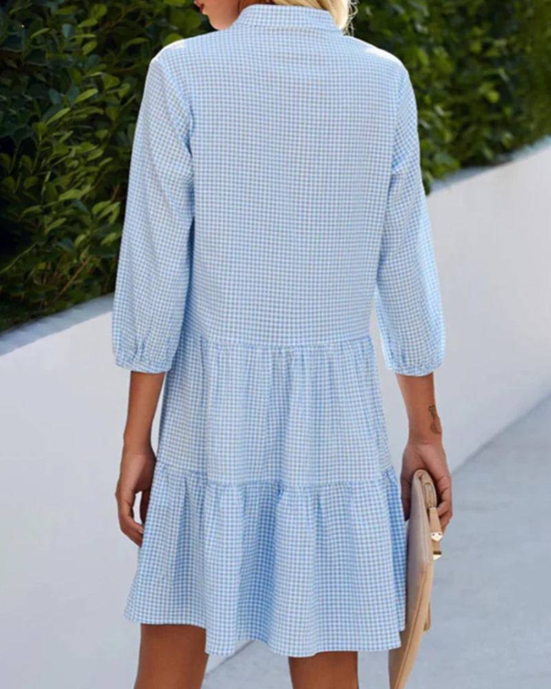 Vestido midi mujer Algodón Botones Veraniego