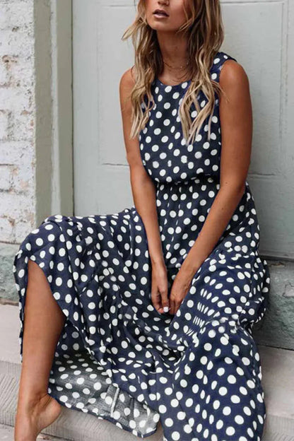 Vestido maxi mujer sin mangas estampado casual