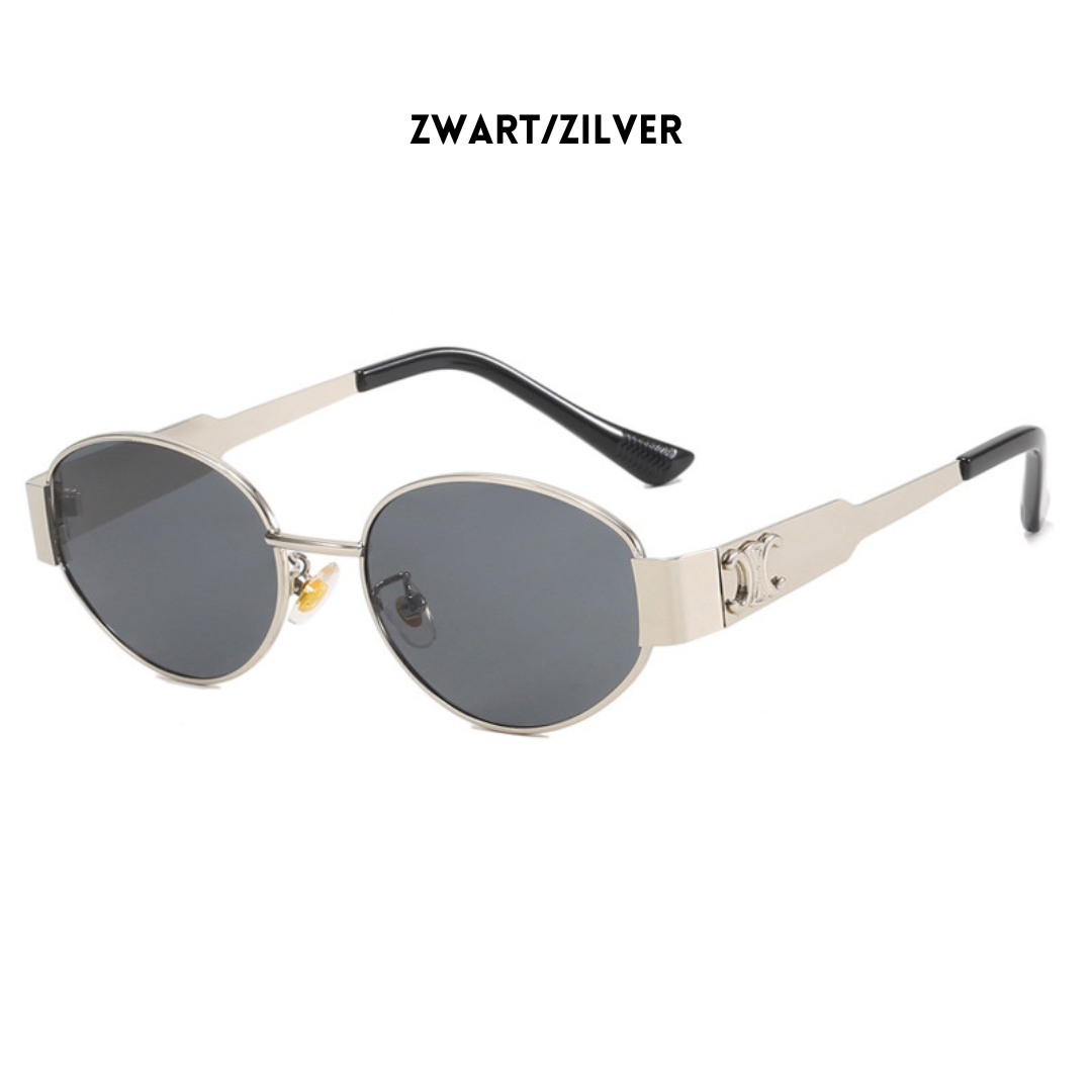 Gafas de Sol Unisex Montura Metálica Estilo Ovalado Vintage