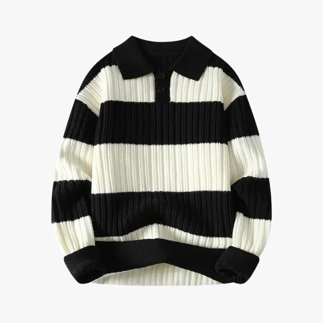 Polo Hombre de Algodón Ajuste Regular a Rayas