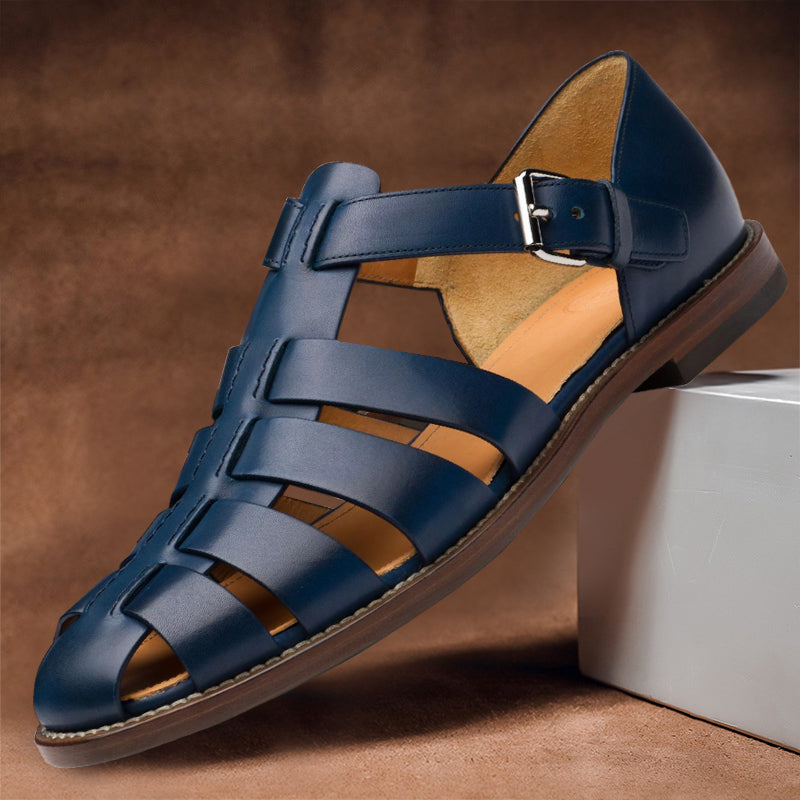 Sandalias Mujer de Cuero Diseño Perforado Comodas Verano