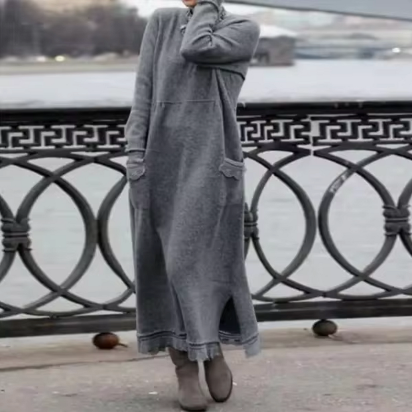Vestido sudadera mujer de terciopelo holgado