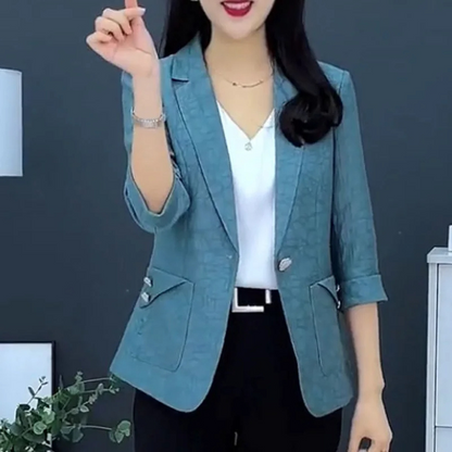 Blazer Mujer con Cierre de Un Solo Botón Estilo Elegante