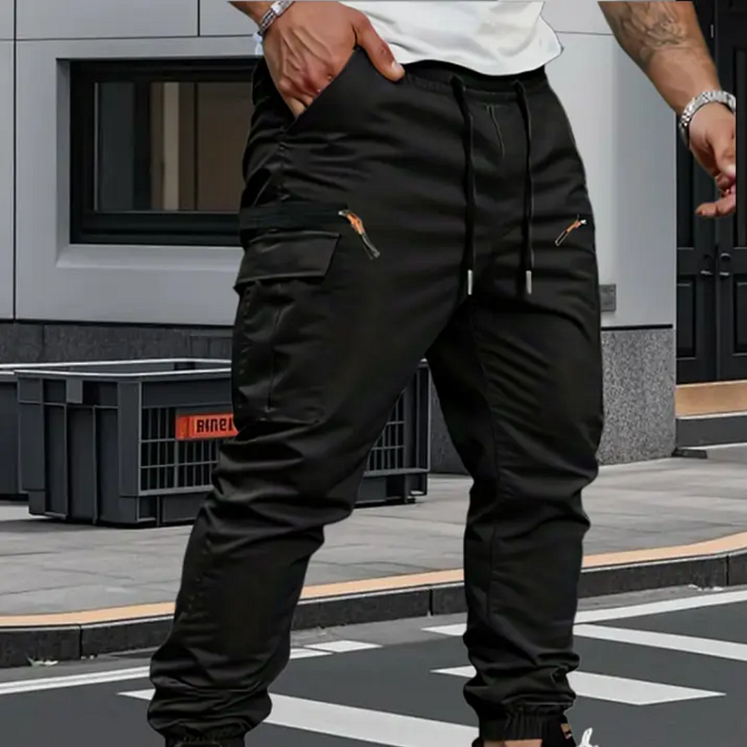 Pantalón Jogger Hombre Algodón Cargo Elástico