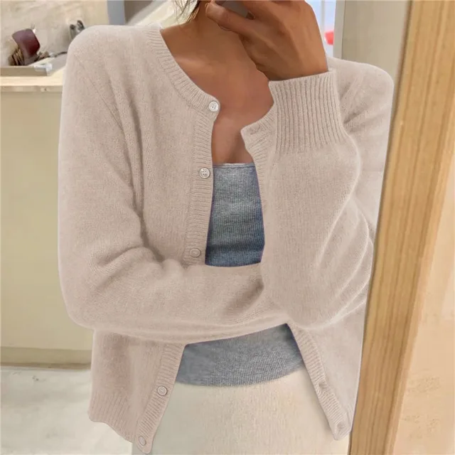 Chaqueta de punto mujer de cachemir suave ajuste cómodo