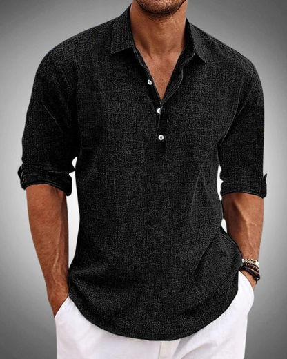 Camisa hombre de algodón transpirable manga larga ligera