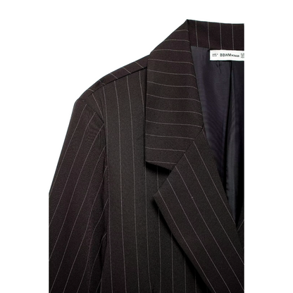 Blazer Mujer Oversize Doble Botonadura Rayas