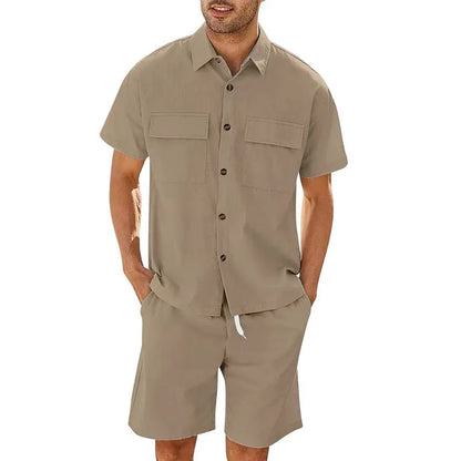 Conjunto Veraniego Hombre Camiseta Algodón y Pantalón Corto