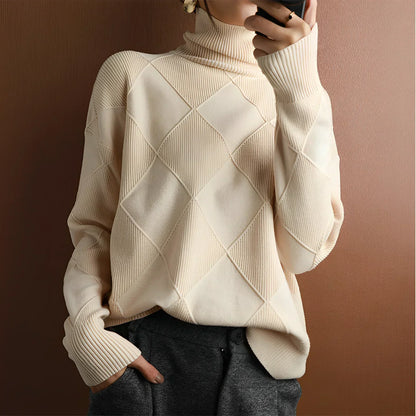 Jersey Mujer de Punto Estructurado Cuello Alto - Mavetta