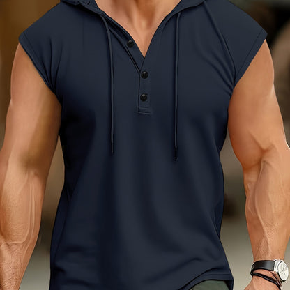 Camisa sin mangas hombre tejido transpirable con capucha