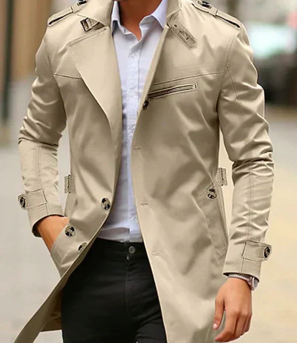Abrigo Trench Hombre Clásico Corte Recto - Mavetta