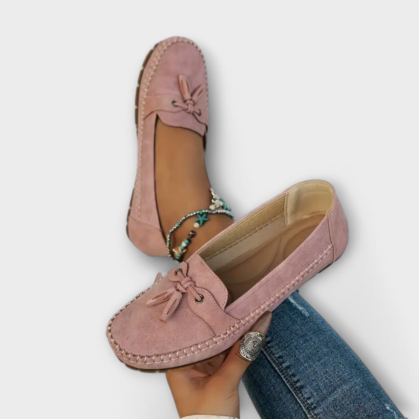 Mocasines Mujer Diseño Comodo Detalle Decorativo Frontal