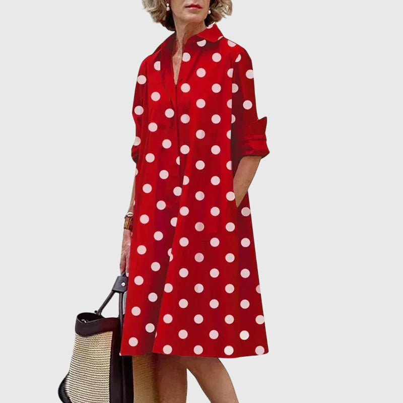 Vestido Mujer Ligero Algodón Cuello Camisero Botones Bolsillos