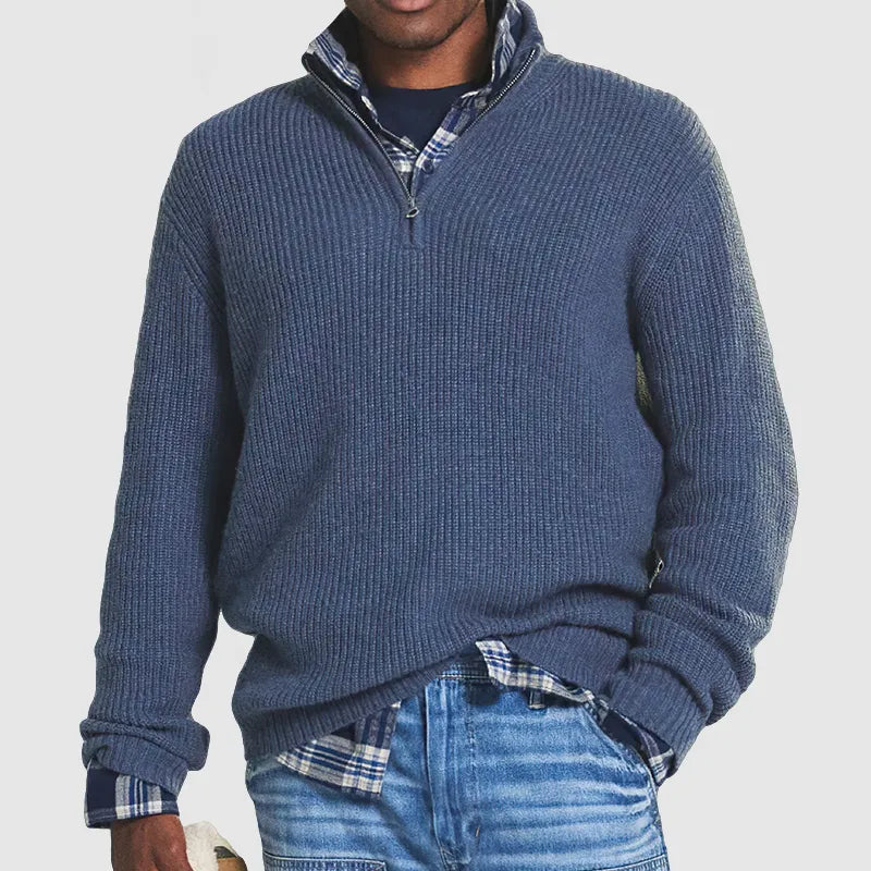 Jersey Hombre Mezcla de Cachemira con Cremallera