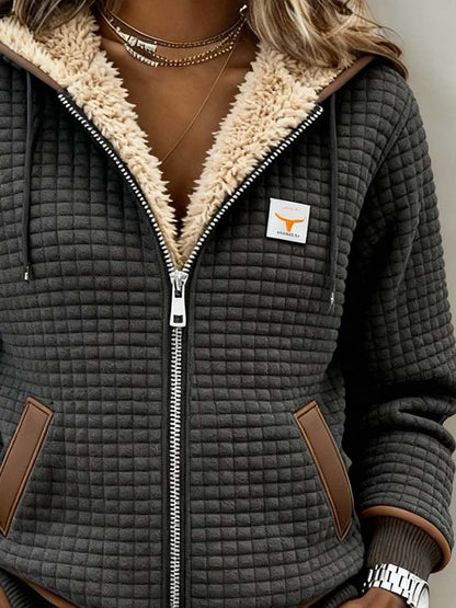 Chaqueta Mujer Acolchada Forro Polar Capucha Invierno