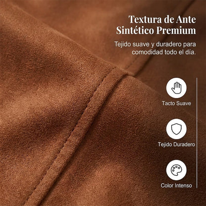 Chaqueta mujer de imitación de ante ajustada