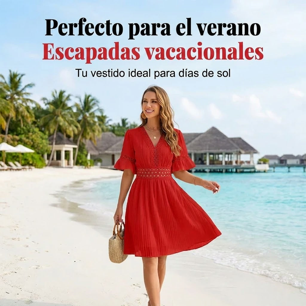 Vestido verano mujer con encaje y corte cómodo