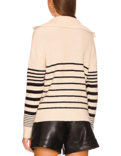 Jersey Mujer de Punto Manga Larga Cuello Alto Media Cremallera
