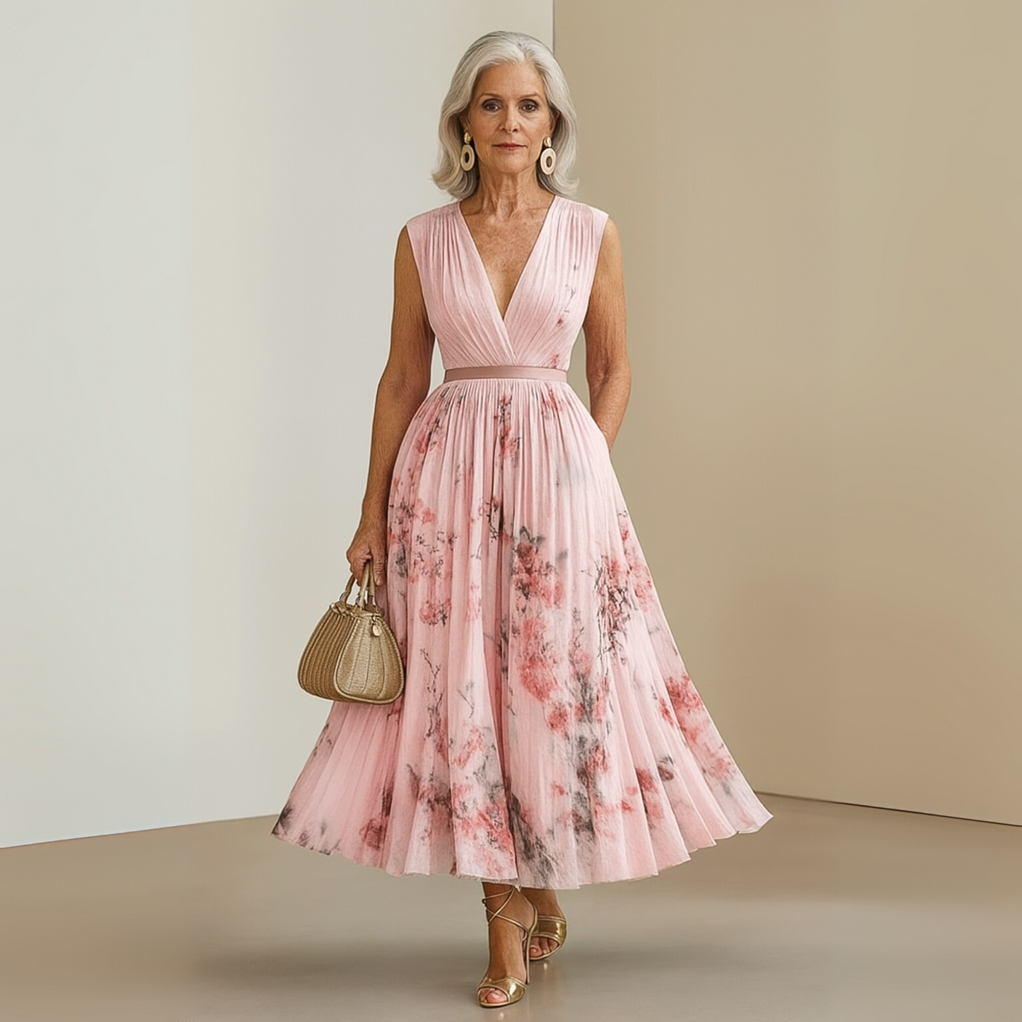 Vestido maxi mujer de verano sin mangas estampado floral