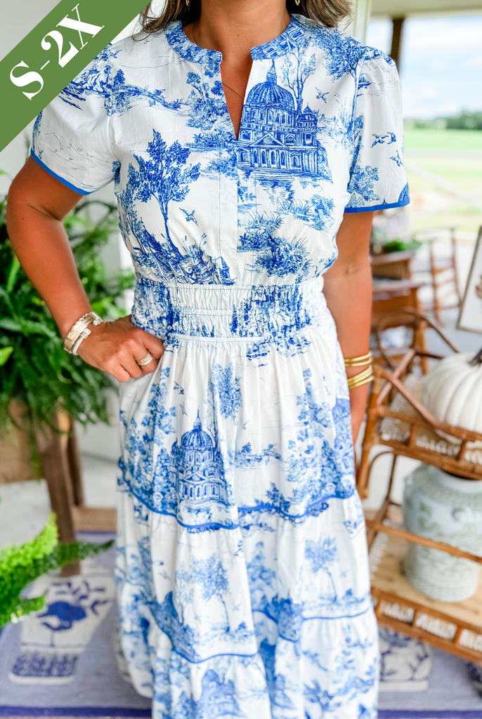 Vestido midi mujer con volantes estampado vintage