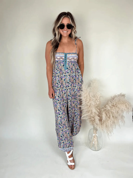 Mono mujer de tela ligera corte fluido estilo boho veraniego - Mavetta